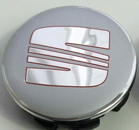 SEAT HUB CAP SILVER/RED